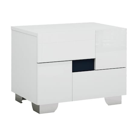Salle De Bain Usa Superb High Gloss Nightstand, White - 18 in. SA3082514
